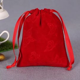 Porcellana Borsa di cordone rossa stampata del cotone, grande borsa della lavanderia del cordone della tela fornitore