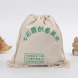 Porcellana Bella borsa di Duffle della tela del cordone, piccole borse di cordone riciclate del panno fornitore