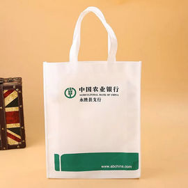 Porcellana Non borse bianche e verdi del tessuto con il logo stampato sulla superficie fornitore
