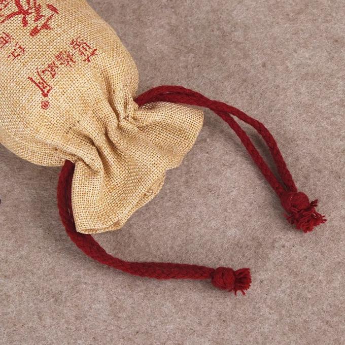 Borse di cordone gialle della tela/mini borse di cordone personali del cotone