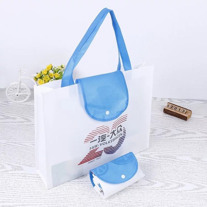 Pieghevole ricicli il sacchetto della spesa pieghevole/borse di drogheria pieganti blu